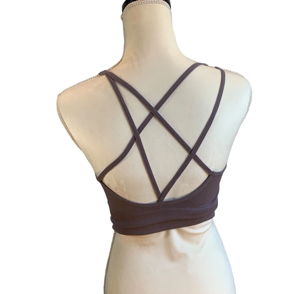 Girls NWOT Crop top straps back purple xl - Picture 3 of 4